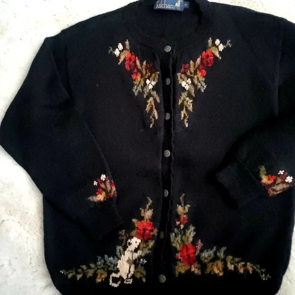 Tulchan Vintage Cardigan Medium 95% Wool Cottagecore Coastal Grandma - Picture 9 of 9
